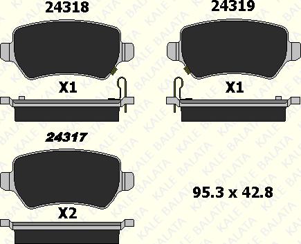 KALE 23417 152 05 - Kit de plaquettes de frein, frein à disque cwaw.fr