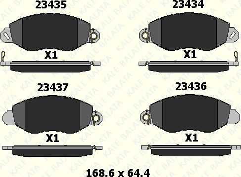 KALE 23434 185 25 - Kit de plaquettes de frein, frein à disque cwaw.fr