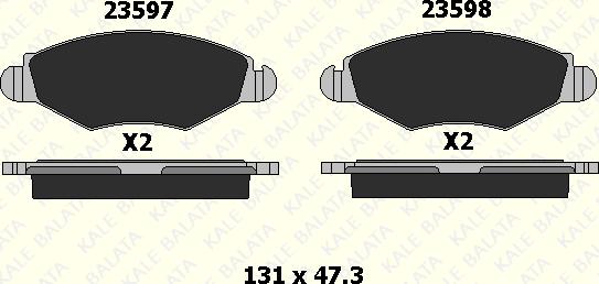 KALE 23597 180 15 - Kit de plaquettes de frein, frein à disque cwaw.fr