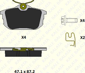 KALE 23549 168 15 - Kit de plaquettes de frein, frein à disque cwaw.fr