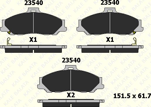 KALE 23540 173 14 - Kit de plaquettes de frein, frein à disque cwaw.fr