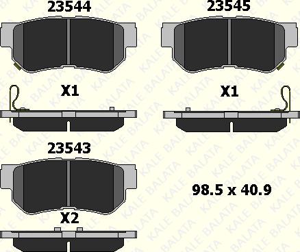 KALE 23543 150 04 - Kit de plaquettes de frein, frein à disque cwaw.fr