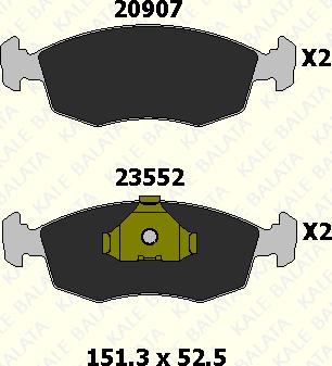 KALE 23552 180 05 - Kit de plaquettes de frein, frein à disque cwaw.fr