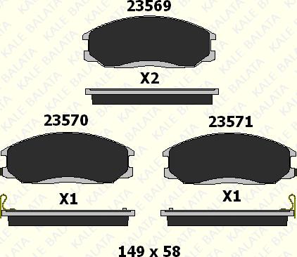 KALE 23569 170 05 - Kit de plaquettes de frein, frein à disque cwaw.fr