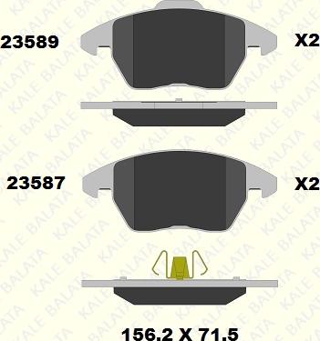 KALE 23587 203 15 - Kit de plaquettes de frein, frein à disque cwaw.fr