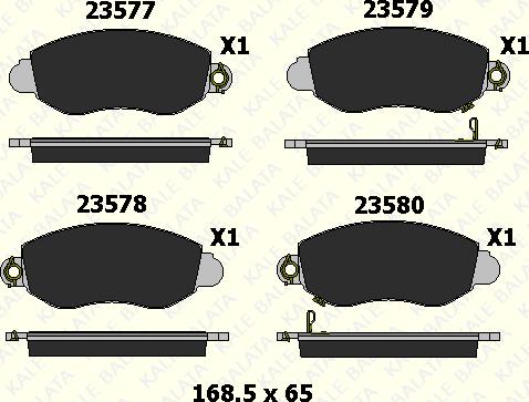 KALE 23577 185 25 - Kit de plaquettes de frein, frein à disque cwaw.fr