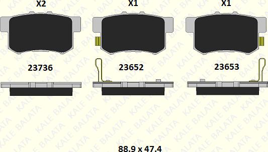 KALE 23652 148 05 - Kit de plaquettes de frein, frein à disque cwaw.fr