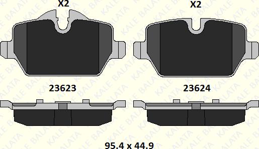 KALE 23623 174 25 - Kit de plaquettes de frein, frein à disque cwaw.fr