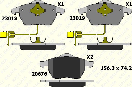 KALE 23018 204 05 - Kit de plaquettes de frein, frein à disque cwaw.fr