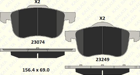 KALE 23074 189 05 - Kit de plaquettes de frein, frein à disque cwaw.fr