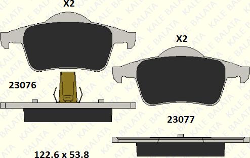 KALE 23076 175 05 - Kit de plaquettes de frein, frein à disque cwaw.fr