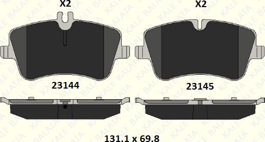 KALE 23144 198 15 - Kit de plaquettes de frein, frein à disque cwaw.fr