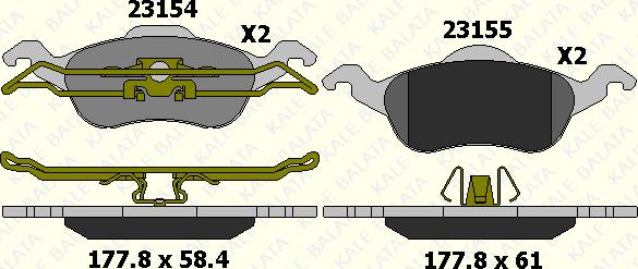 KALE 23154 185 05 - Kit de plaquettes de frein, frein à disque cwaw.fr