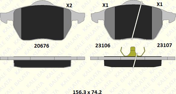 KALE 23106 189 05 - Kit de plaquettes de frein, frein à disque cwaw.fr