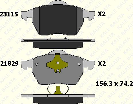 KALE 23115 196 05 - Kit de plaquettes de frein, frein à disque cwaw.fr