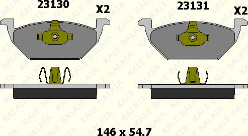 KALE 23130 197 05 - Kit de plaquettes de frein, frein à disque cwaw.fr