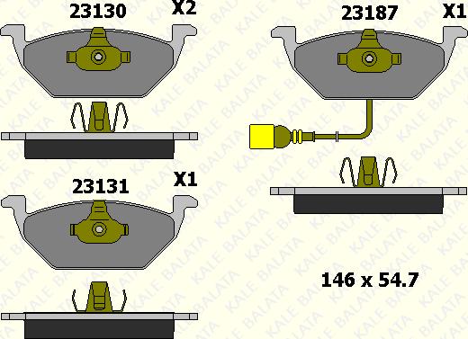 KALE 23131 197 05 - Kit de plaquettes de frein, frein à disque cwaw.fr