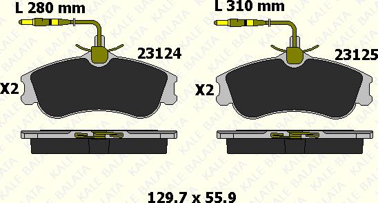 KALE 23124 193 25 - Kit de plaquettes de frein, frein à disque cwaw.fr