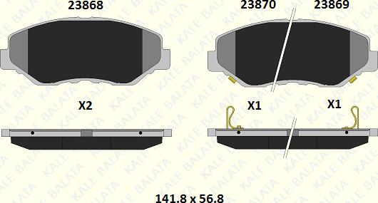 KALE 23868 169 05 - Kit de plaquettes de frein, frein à disque cwaw.fr