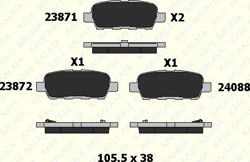 KALE 23871 138 05 - Kit de plaquettes de frein, frein à disque cwaw.fr