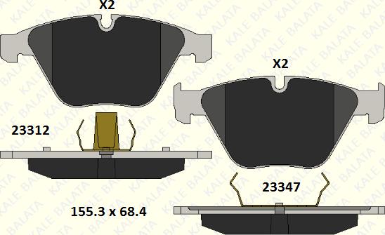 KALE 23347 203 05 - Kit de plaquettes de frein, frein à disque cwaw.fr