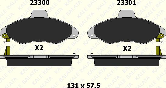 KALE 23300 186 05 - Kit de plaquettes de frein, frein à disque cwaw.fr