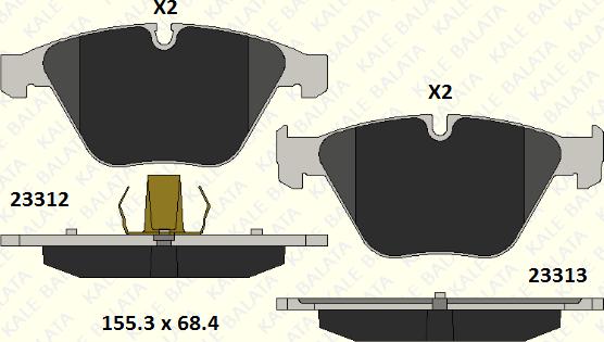 KALE 23312 203 05 - Kit de plaquettes de frein, frein à disque cwaw.fr