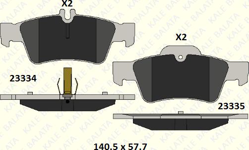 KALE 23334 165 05 - Kit de plaquettes de frein, frein à disque cwaw.fr