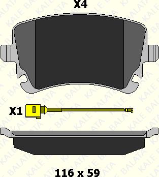 KALE 23326 177 25 - Kit de plaquettes de frein, frein à disque cwaw.fr