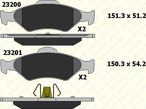 KALE 23200 188 05 - Kit de plaquettes de frein, frein à disque cwaw.fr