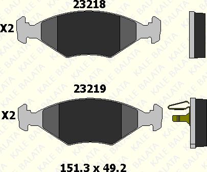 KALE 23219 180 05 - Kit de plaquettes de frein, frein à disque cwaw.fr