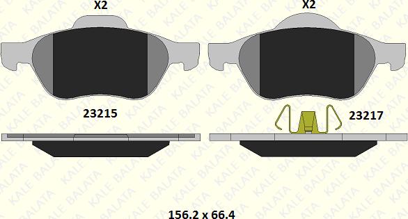 KALE 23215 183 15 - Kit de plaquettes de frein, frein à disque cwaw.fr