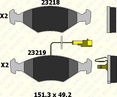 KALE 23218 180 15 - Kit de plaquettes de frein, frein à disque cwaw.fr