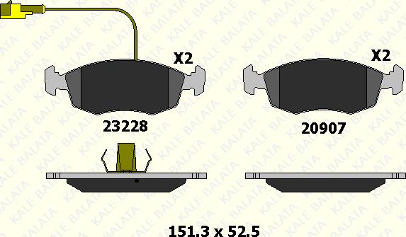 KALE 23228 180 05 - Kit de plaquettes de frein, frein à disque cwaw.fr