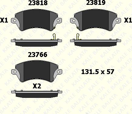 KALE 23766 178 05 - Kit de plaquettes de frein, frein à disque cwaw.fr