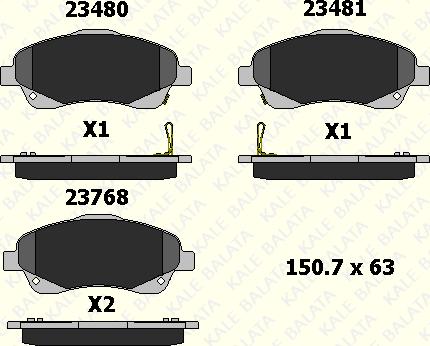 KALE 23768 192 05 - Kit de plaquettes de frein, frein à disque cwaw.fr