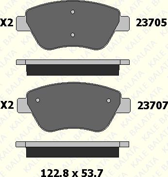 KALE 23705 176 05 - Kit de plaquettes de frein, frein à disque cwaw.fr