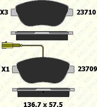 KALE 23710 192 05 - Kit de plaquettes de frein, frein à disque cwaw.fr