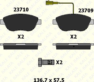 KALE 23710 192 15 - Kit de plaquettes de frein, frein à disque cwaw.fr