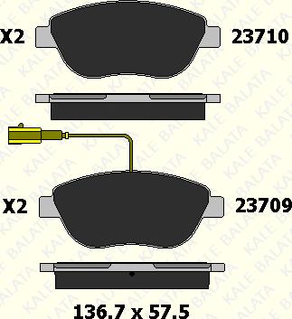 KALE 23710 192 35 - Kit de plaquettes de frein, frein à disque cwaw.fr