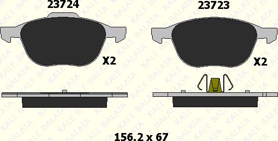 KALE 23723 182 05 - Kit de plaquettes de frein, frein à disque cwaw.fr