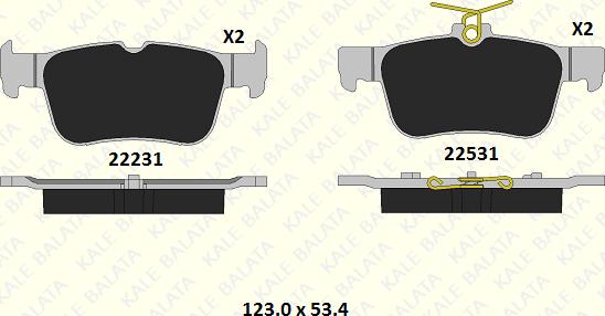 KALE 22531 159 05 - Kit de plaquettes de frein, frein à disque cwaw.fr