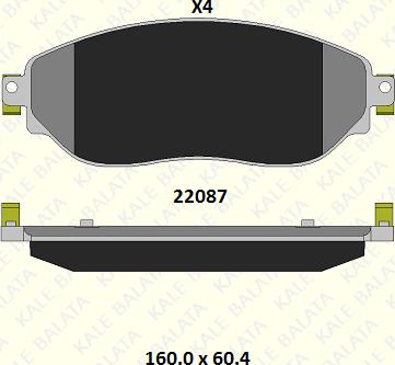 KALE 22087 182 04 - Kit de plaquettes de frein, frein à disque cwaw.fr