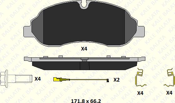 KALE 22034 177 24 - Kit de plaquettes de frein, frein à disque cwaw.fr