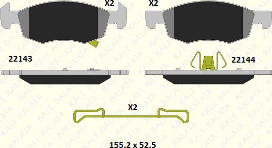 KALE 22143 171 15 - Kit de plaquettes de frein, frein à disque cwaw.fr