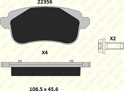 KALE 22356 159 14 - Kit de plaquettes de frein, frein à disque cwaw.fr