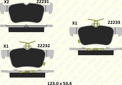 KALE 22231 159 05 - Kit de plaquettes de frein, frein à disque cwaw.fr