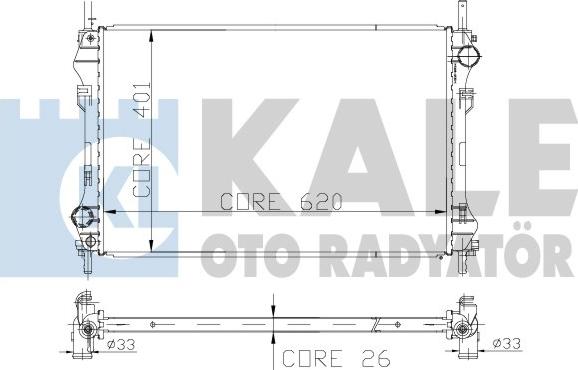 KALE OTO RADYATÖR 126400 - Radiateur, refroidissement du moteur cwaw.fr