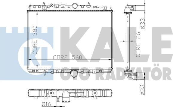 KALE OTO RADYATÖR 258100 - Radiateur, refroidissement du moteur cwaw.fr