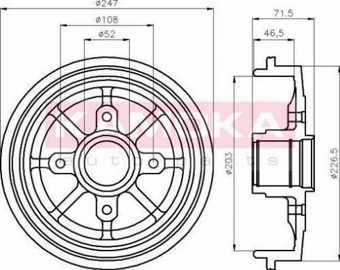 Kamoka 104053 - Tambour de frein cwaw.fr